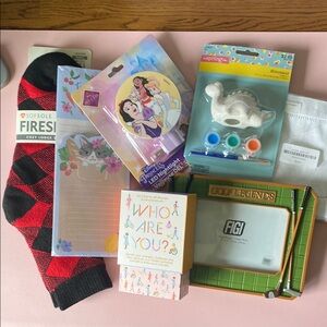 Random NWT items - socks, picture frame, kids toys